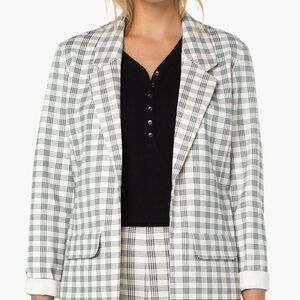 Liverpool Black and White Checkered Boyfriend Blazer XL